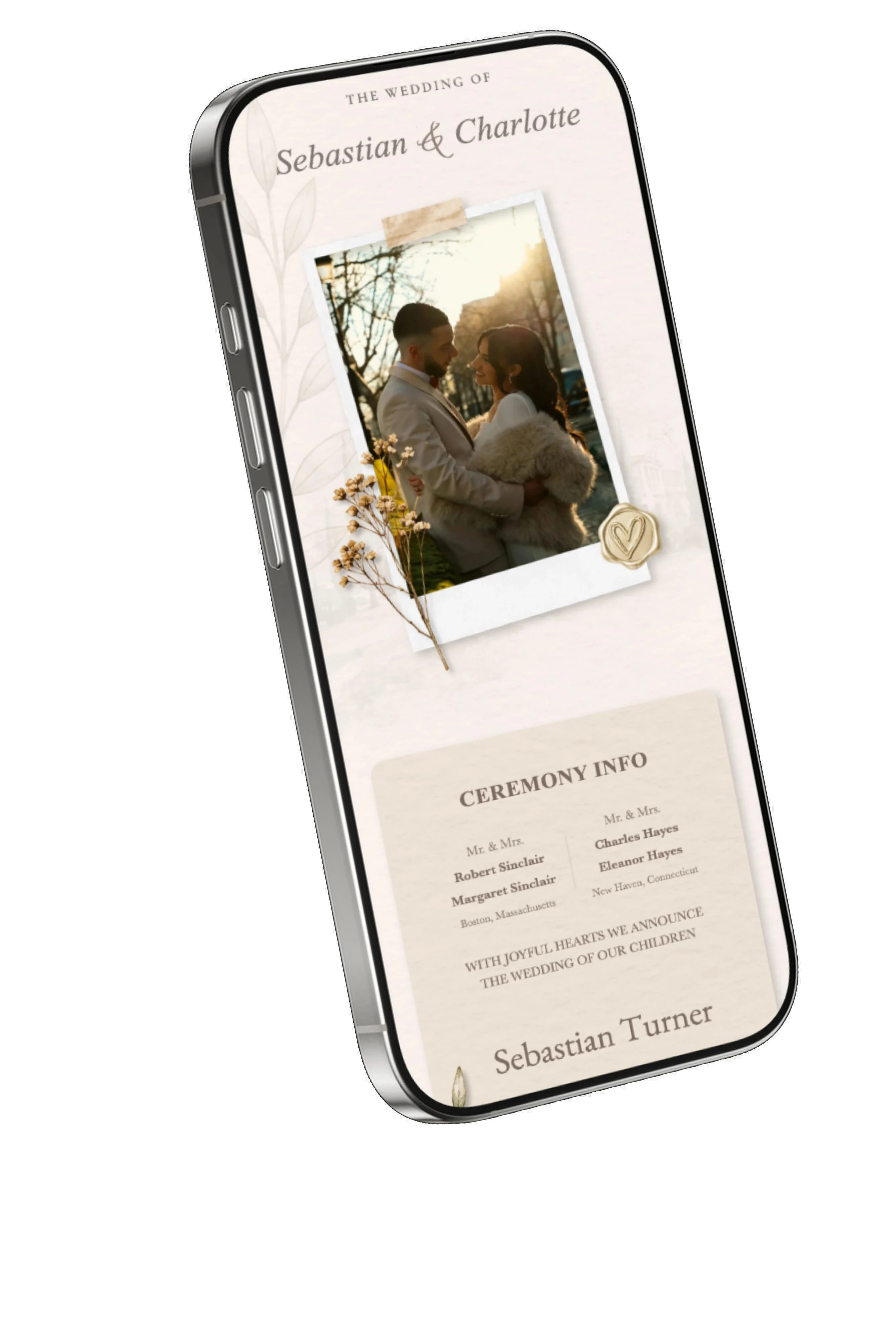 Davet online wedding invitation example